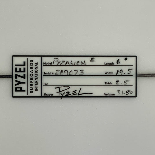 Pyzel Pyzalien II 6'0 × 19 ½ × 2 ½ Surfboard • USED 4