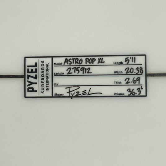 Pyzel Astro Pop 5'11 × 20 ⅜ × 2 11/16 Surfboard • USED 4