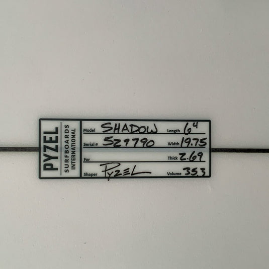 Pyzel Shadow 6'4 × 19 ¾ × 2 11/16 Surfboard • USED 4