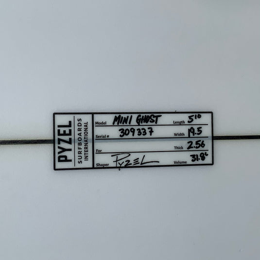Pyzel Mini Ghost 5'10 × 19 ½ × 2 9/16 Surfboard • USED 4