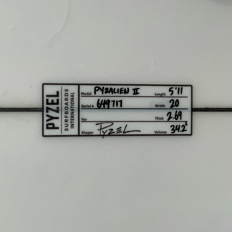 Load image into Gallery viewer, Pyzel Pyzalien II 5'11 × 20 × 2 11/16 Surfboard • USED 4
