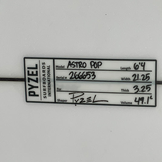 Pyzel Astro Pop 6'4 × 21 ¼ × 3 ¼ Surfboard • USED 4