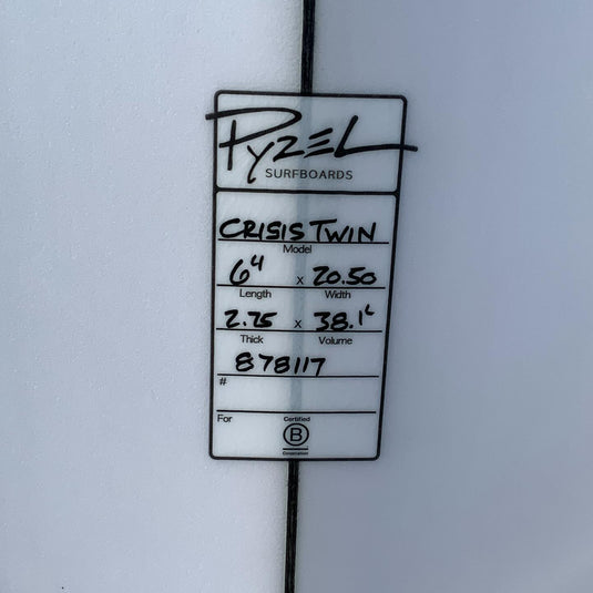 Pyzel Crisis Twin 6'4 × 20 ½ × 2 ¾ Surfboard • USED 4