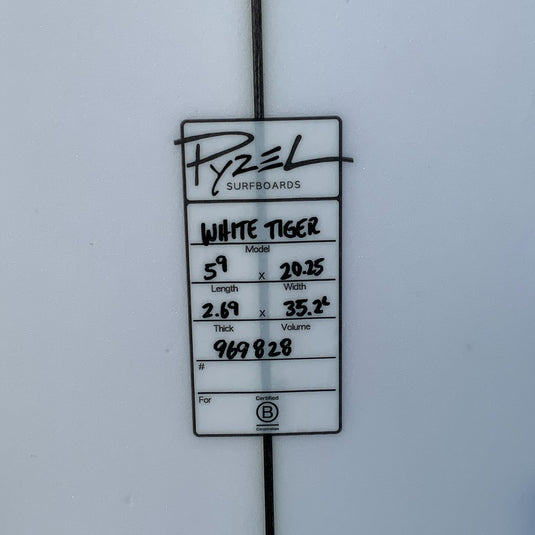 Pyzel White Tiger 5'9 × 20 ¼ × 2 11/16 Surfboard • USED 4