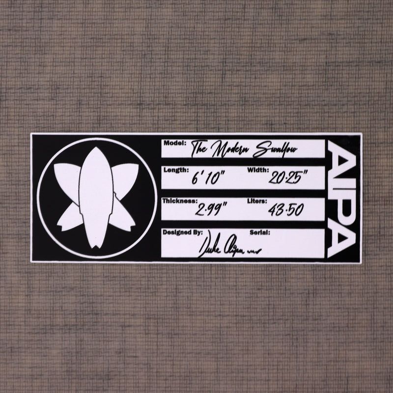 Load image into Gallery viewer, AIPA Modern Swallow NFT 6'10 × 20 ¼ × 2.99 Surfboard • DAMAGED 4
