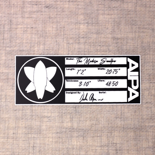 AIPA Modern Swallow NFT 7'2 × 20 ¾ × 3.10 Surfboard 4