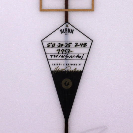 Album Surf Twinsman 5'11 × 20 ¼ × 2.48 Surfboard - Clear • DAMAGED 4