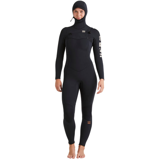Billabong Women's Synergy Natural Upcycler 5/4 Hooded Chest-Zip Wetsuit 1