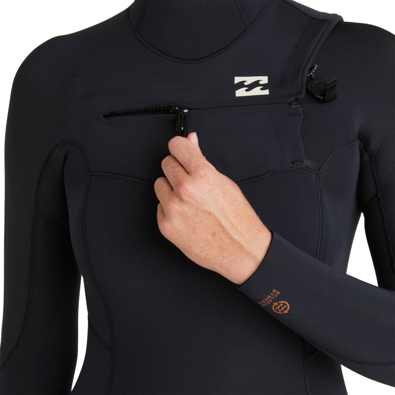 Load image into Gallery viewer, Billabong Women's Synergy Natural Upcycler 5/4 Hooded Chest-Zip Wetsuit 7
