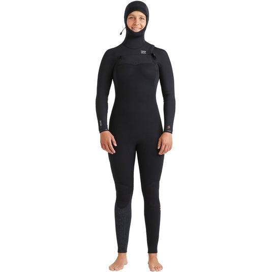 Billabong Women's Furnace Natural Upcycler 5/4 Hooded Chest-Zip Wetsuit 1