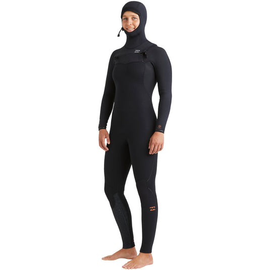 Billabong Women's Furnace Natural Upcycler 5/4 Hooded Chest-Zip Wetsuit 3