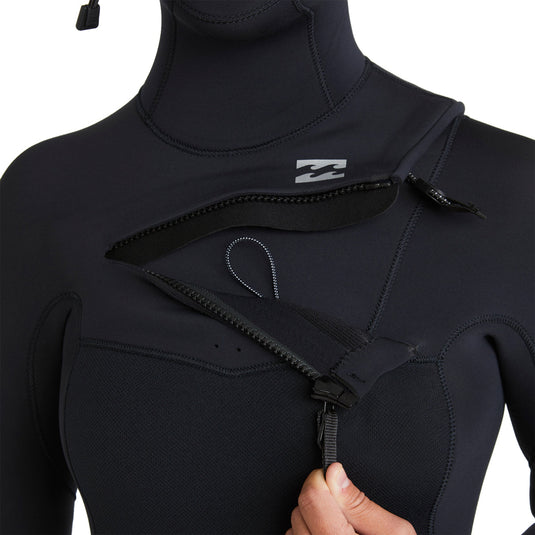 Billabong Women's Furnace Natural Upcycler 5/4 Hooded Chest-Zip Wetsuit 8