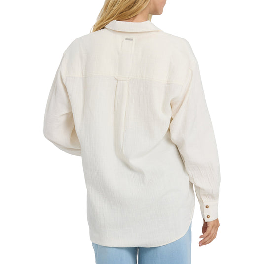 Billabong Women's Wanderer Solid Long Sleeve Button-Up Shirt 2