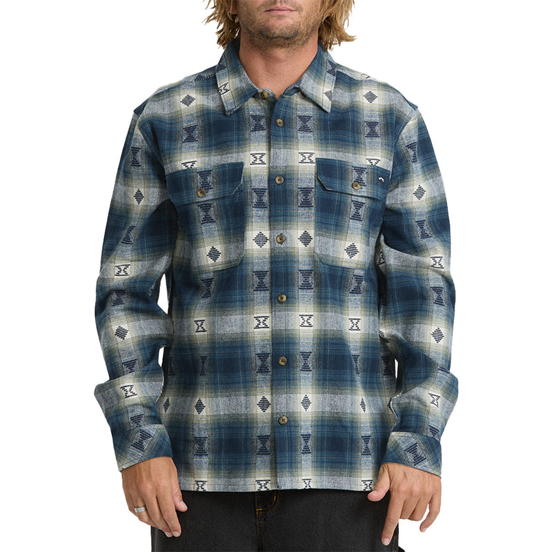 Load image into Gallery viewer, Billabong Offshore Jacquard Long Sleeve Button-Up Flannel Shirt 1
