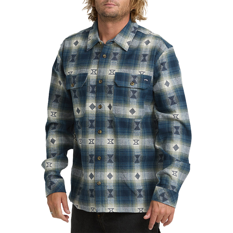 Load image into Gallery viewer, Billabong Offshore Jacquard Long Sleeve Button-Up Flannel Shirt 3
