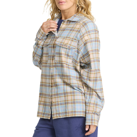 Billabong Women's Coastal Breeze Long Sleeve Button-Up Flannel Shirt 3
