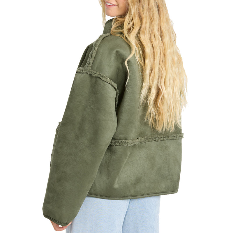 Load image into Gallery viewer, Billabong Women's Camper Reversible Snap-Button Sherpa Jacket 6
