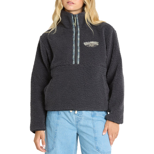 Billabong Women's A/Div Horizon Mock Neck Half-Zip Sherpa Sweatshirt 6