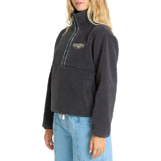 Billabong Women's A/Div Horizon Mock Neck Half-Zip Sherpa Sweatshirt 8