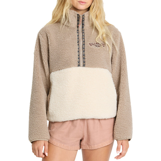 Billabong Women's A/Div Horizon Mock Neck Half-Zip Sherpa Sweatshirt 1