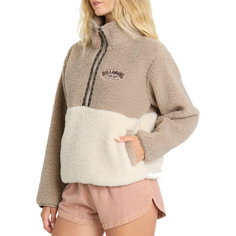 Load image into Gallery viewer, Billabong Women's A/Div Horizon Mock Neck Half-Zip Sherpa Sweatshirt 3
