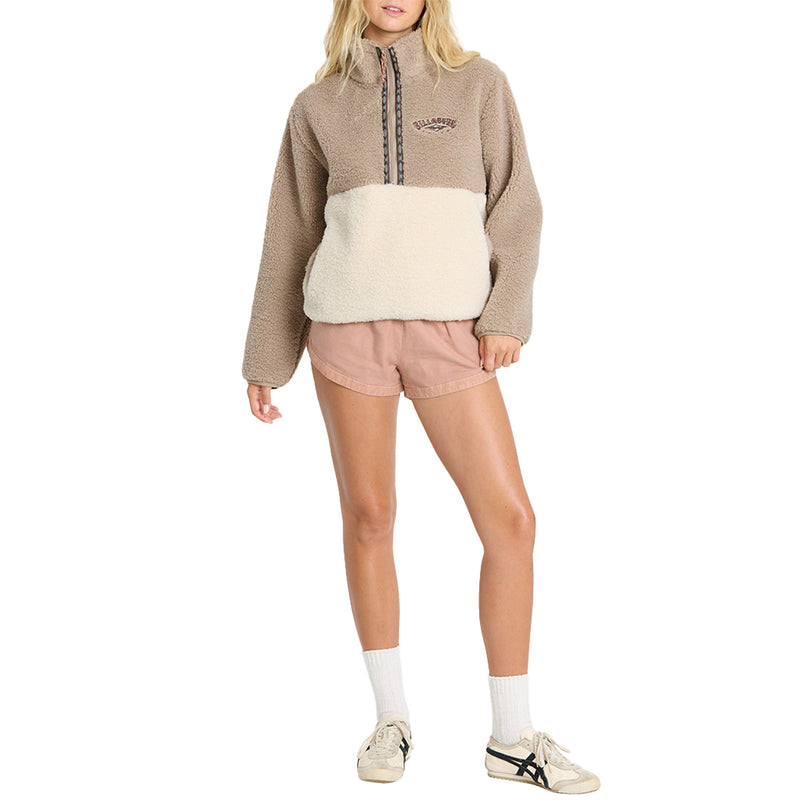 Load image into Gallery viewer, Billabong Women's A/Div Horizon Mock Neck Half-Zip Sherpa Sweatshirt 5
