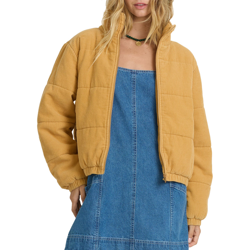 Load image into Gallery viewer, Billabong Women's Winter Waves Cord Zip-Up Bomber Jacket 1
