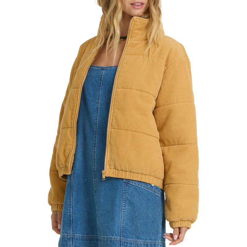Load image into Gallery viewer, Billabong Women's Winter Waves Cord Zip-Up Bomber Jacket 3
