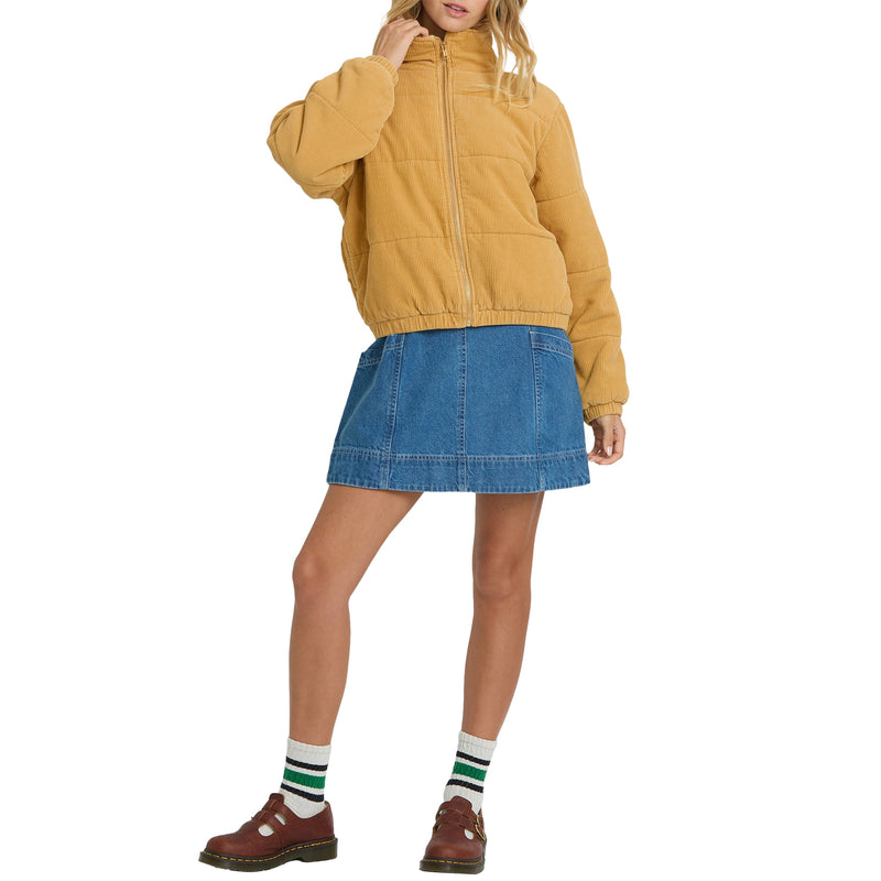 Load image into Gallery viewer, Billabong Women's Winter Waves Cord Zip-Up Bomber Jacket 5
