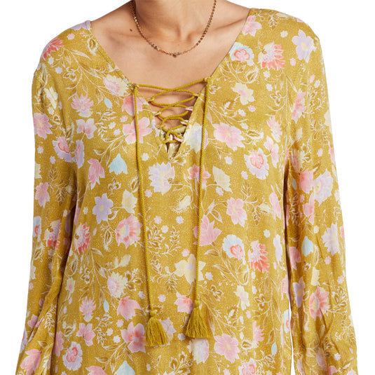 Billabong Women's Blue Skies Beach Cover-Up Mini Dress - Green Envy 5