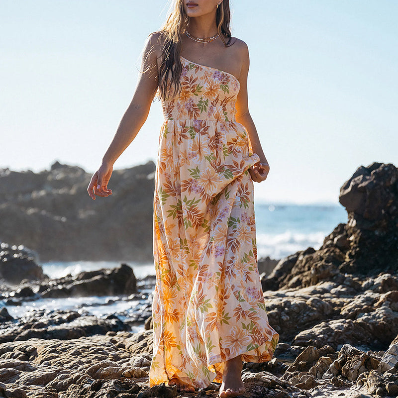 Load image into Gallery viewer, Billabong Women's Warmer Days One Shoulder Maxi Dress 5
