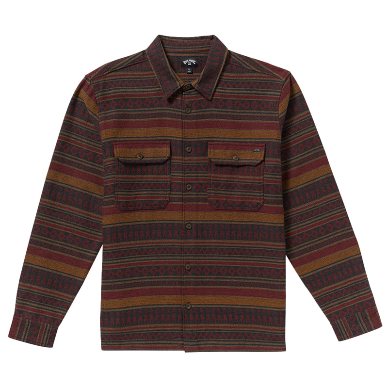 Load image into Gallery viewer, Billabong Offshore Jacquard Long Sleeve Button-Up Flannel Shirt 1
