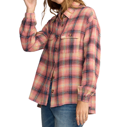 Billabong Women's Big Bear Long Sleeve Button-Up Flannel Shirt 4