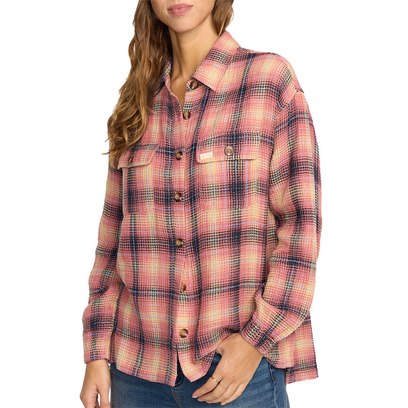 Load image into Gallery viewer, Billabong Women's Big Bear Long Sleeve Button-Up Flannel Shirt 3
