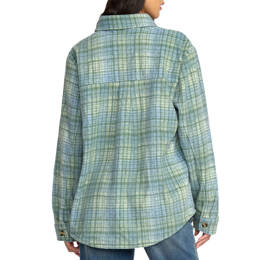 Billabong Women's Forge Fleece Long Sleeve Button-Up Flannel Shirt 3