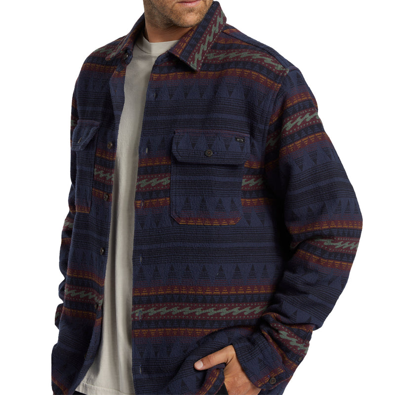 Load image into Gallery viewer, Billabong Offshore Jacquard Long Sleeve Button-Up Flannel Shirt 20
