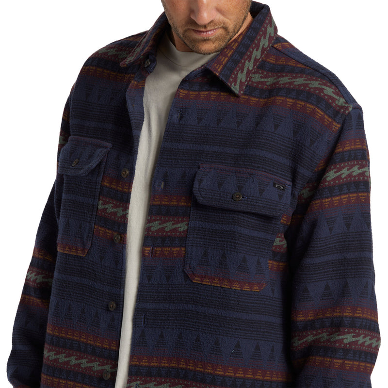 Load image into Gallery viewer, Billabong Offshore Jacquard Long Sleeve Button-Up Flannel Shirt 23
