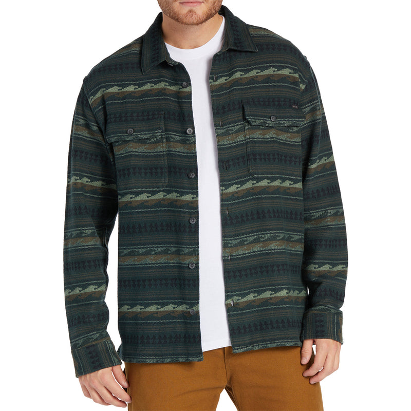 Load image into Gallery viewer, Billabong Offshore Jacquard Long Sleeve Button-Up Flannel Shirt 11
