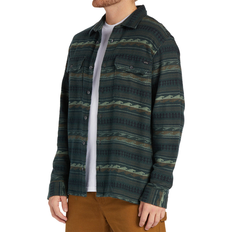 Load image into Gallery viewer, Billabong Offshore Jacquard Long Sleeve Button-Up Flannel Shirt 12
