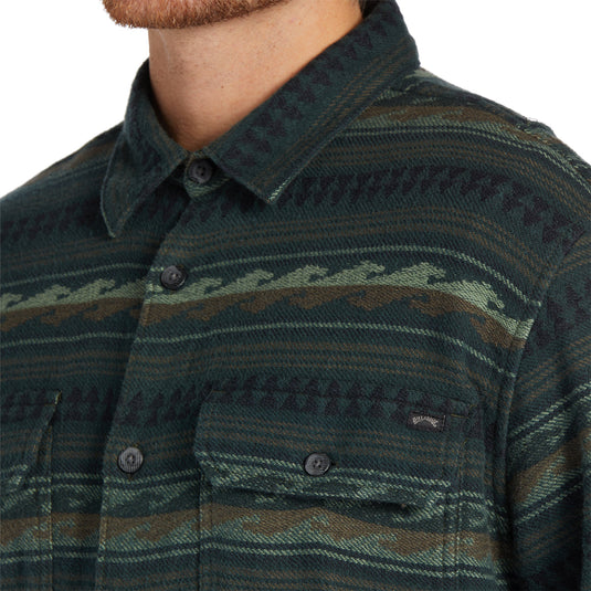 Billabong Offshore Jacquard Long Sleeve Button-Up Flannel Shirt 14