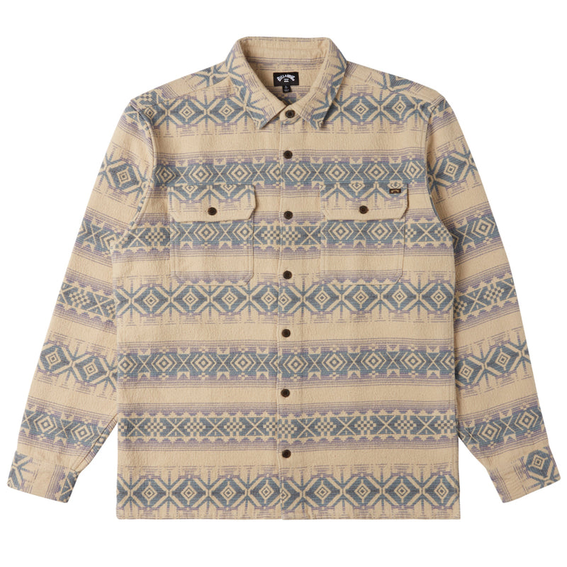 Load image into Gallery viewer, Billabong Offshore Jacquard Long Sleeve Button-Up Flannel Shirt - Taupe 1
