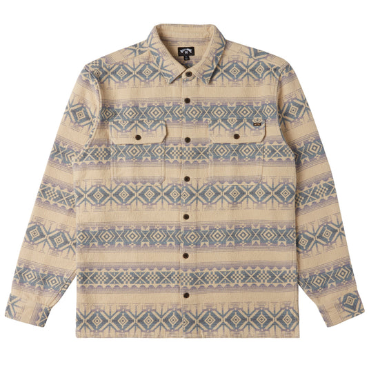 Billabong Offshore Jacquard Long Sleeve Button-Up Flannel Shirt - Taupe 1