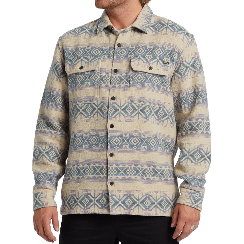 Load image into Gallery viewer, Billabong Offshore Jacquard Long Sleeve Button-Up Flannel Shirt - Taupe 3
