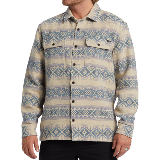 Billabong Offshore Jacquard Long Sleeve Button-Up Flannel Shirt - Taupe 3