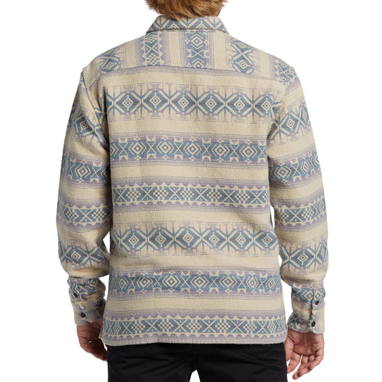 Billabong Offshore Jacquard Long Sleeve Button-Up Flannel Shirt - Taupe 7