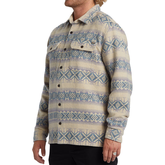 Billabong Offshore Jacquard Long Sleeve Button-Up Flannel Shirt - Taupe 5