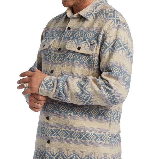 Billabong Offshore Jacquard Long Sleeve Button-Up Flannel Shirt - Taupe 6