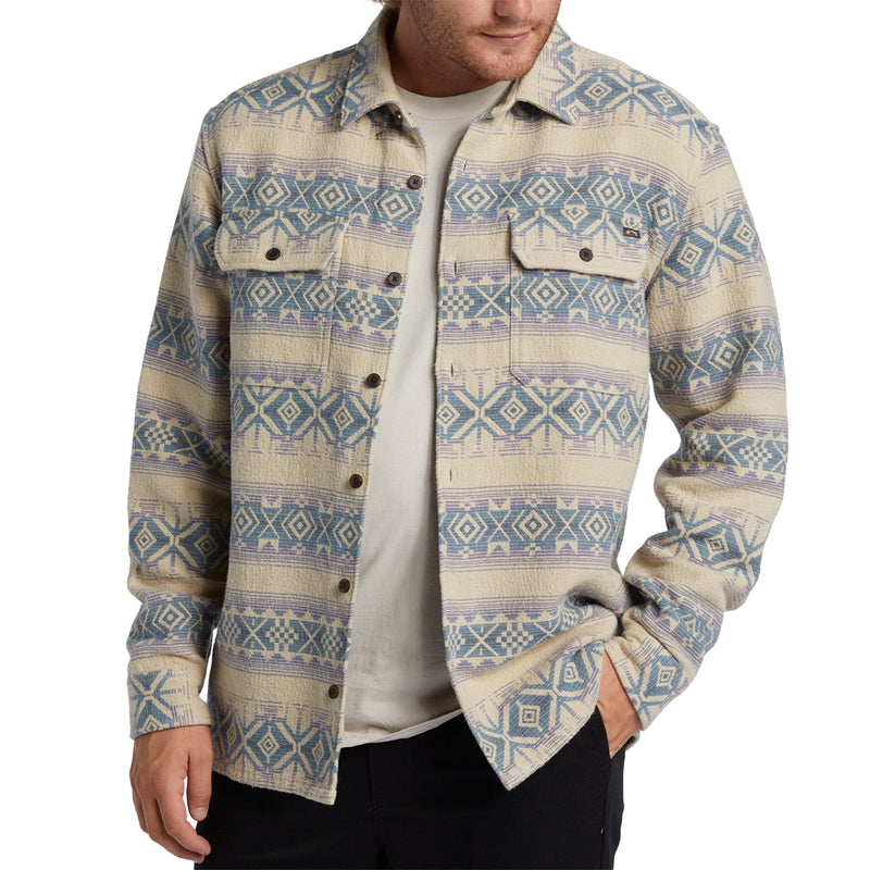 Load image into Gallery viewer, Billabong Offshore Jacquard Long Sleeve Button-Up Flannel Shirt - Taupe 4
