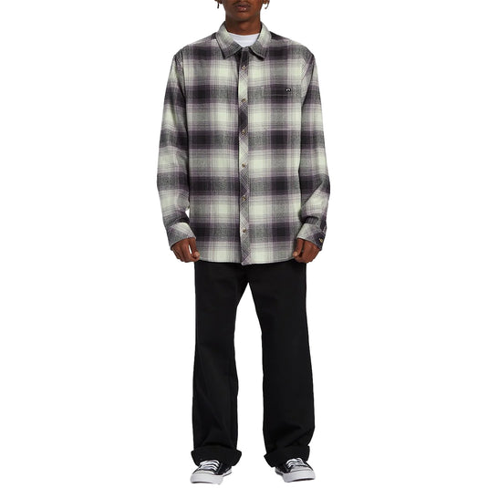 Billabong Coastline Long Sleeve Button-Up Flannel Shirt - Mint Cream 6