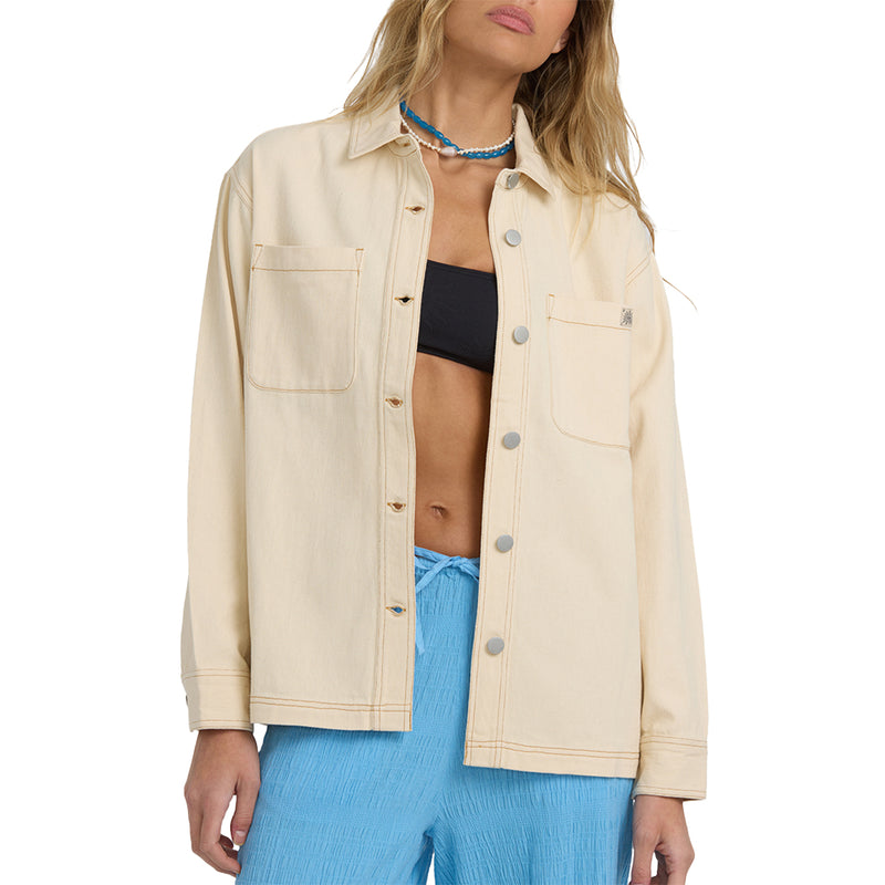 Load image into Gallery viewer, Billabong Women's Laura Twill Shacket Jacket 3
